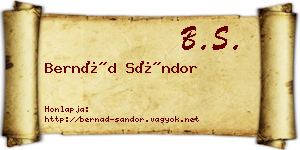 Bernád Sándor névjegykártya