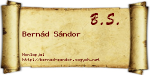Bernád Sándor névjegykártya