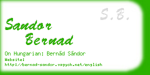 sandor bernad business card